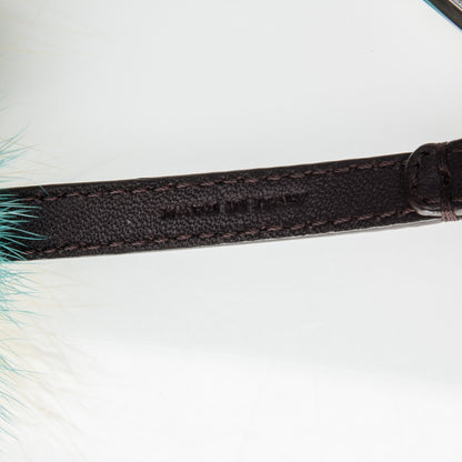 Fendi Shiny Nappa Mink Fox Fur Crystal QuTweet Dazzling Bag Bug Charm Bordeaux Seashell Multicolor 4 of 4