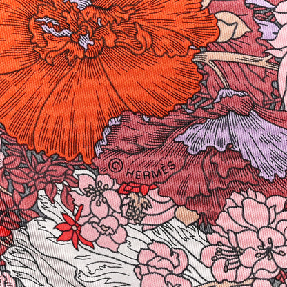 Hermes Silk Robe Legere Scarf 90 Gris Corail Rose Pourpre 4 of 5