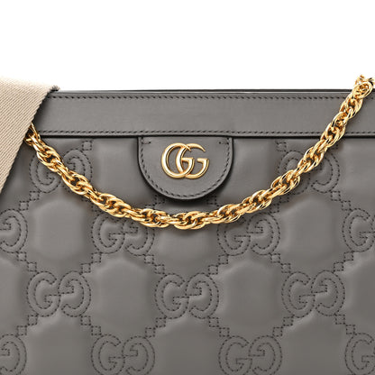 Gucci Calfskin GG Matelasse Small Slim Chain Shoulder Bag Dusty Grey Natural 10 of 20