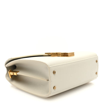 Saint Laurent Grain de Poudre Mini Classic Monogram Cassandra Top Handle Crema Soft Rouge Legion 4 of 9
