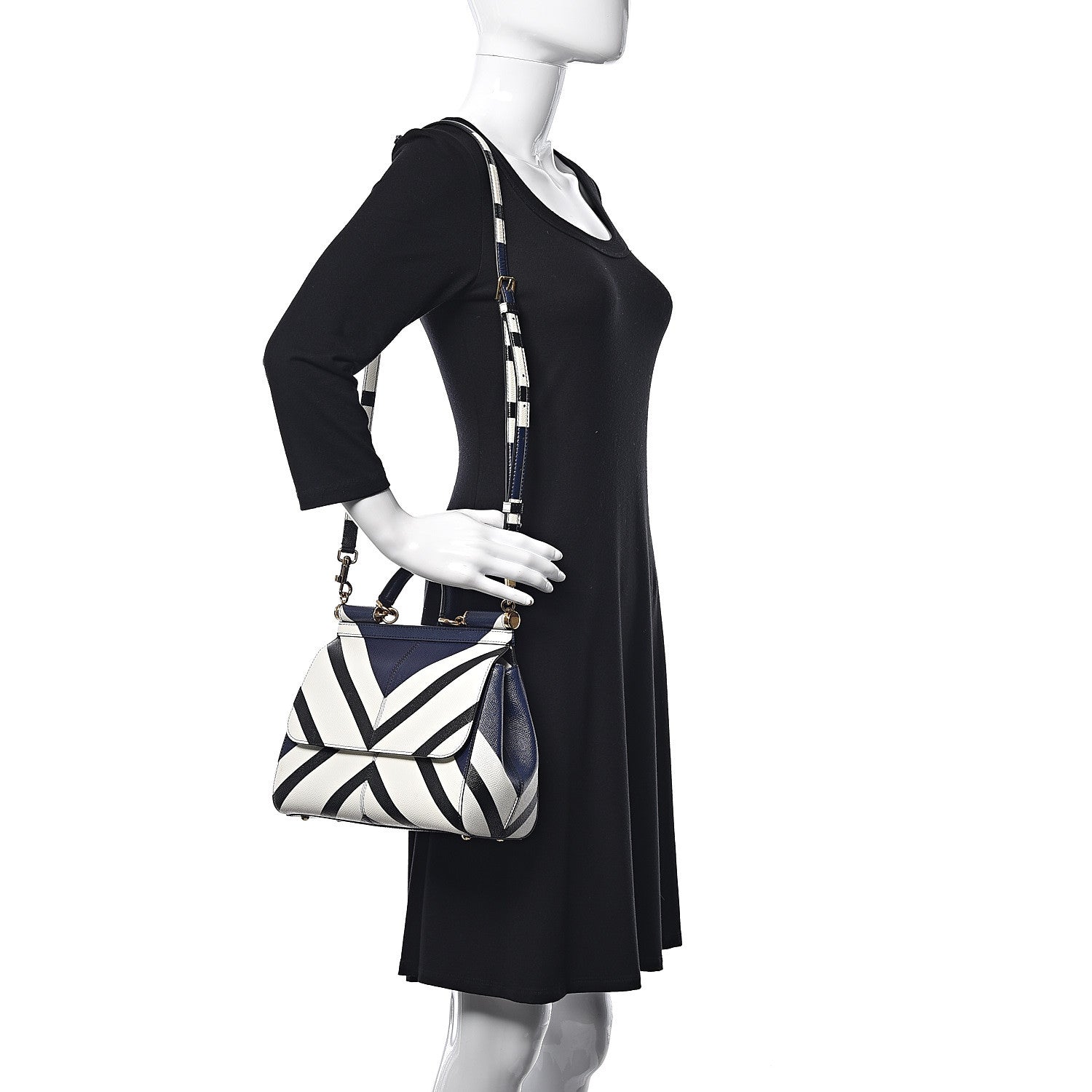 Dolce & Gabbana Dauphine Striped Medium Miss Sicily Satchel Multicolor 2 of 10