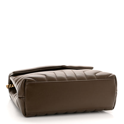 Saint Laurent Calfskin Y Quilted Monogram Small Loulou Chain Satchel Taupe 4 of 10