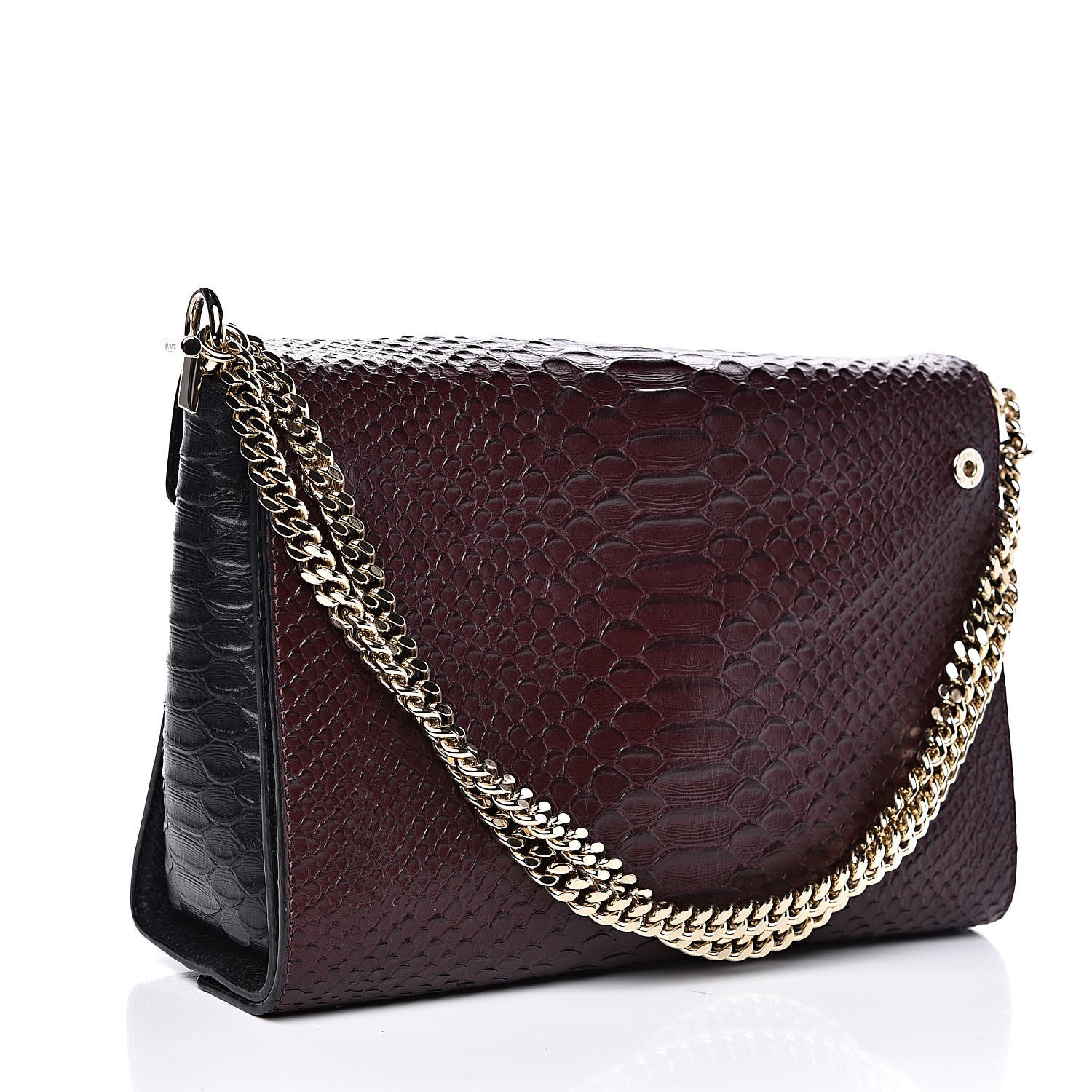 Mulberry Silky Python Calfskin Embossed Reversible Delphie Crossbody Oxblood Black 4 of 15