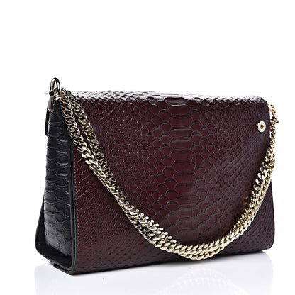 Mulberry Silky Python Calfskin Embossed Reversible Delphie Crossbody Oxblood Black 4 of 15