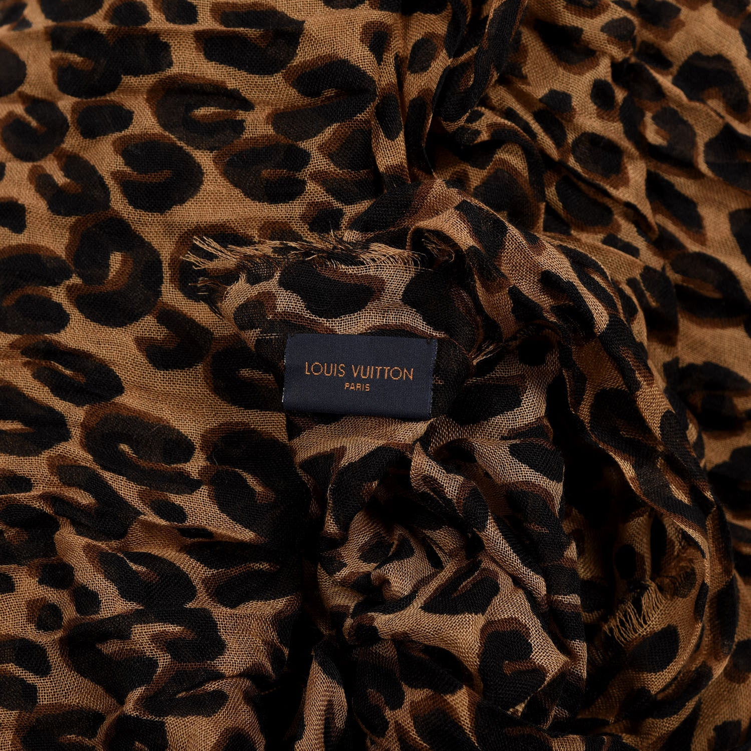 Louis Vuitton Cashmere Silk Leopard Etole Stole Marron 3 of 3