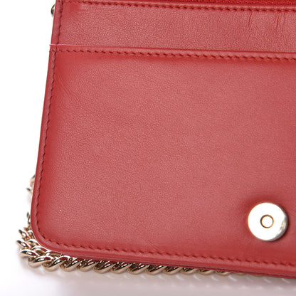 Chanel Caviar Quilted Boy Wallet On Chain WOC Red 13 of 14