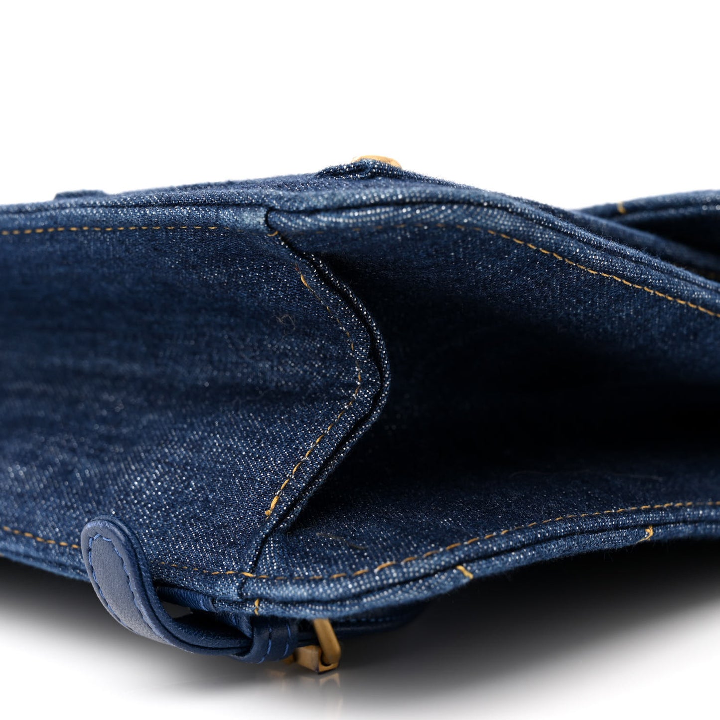 Denim Quilted Double You Backpack Blue Golden