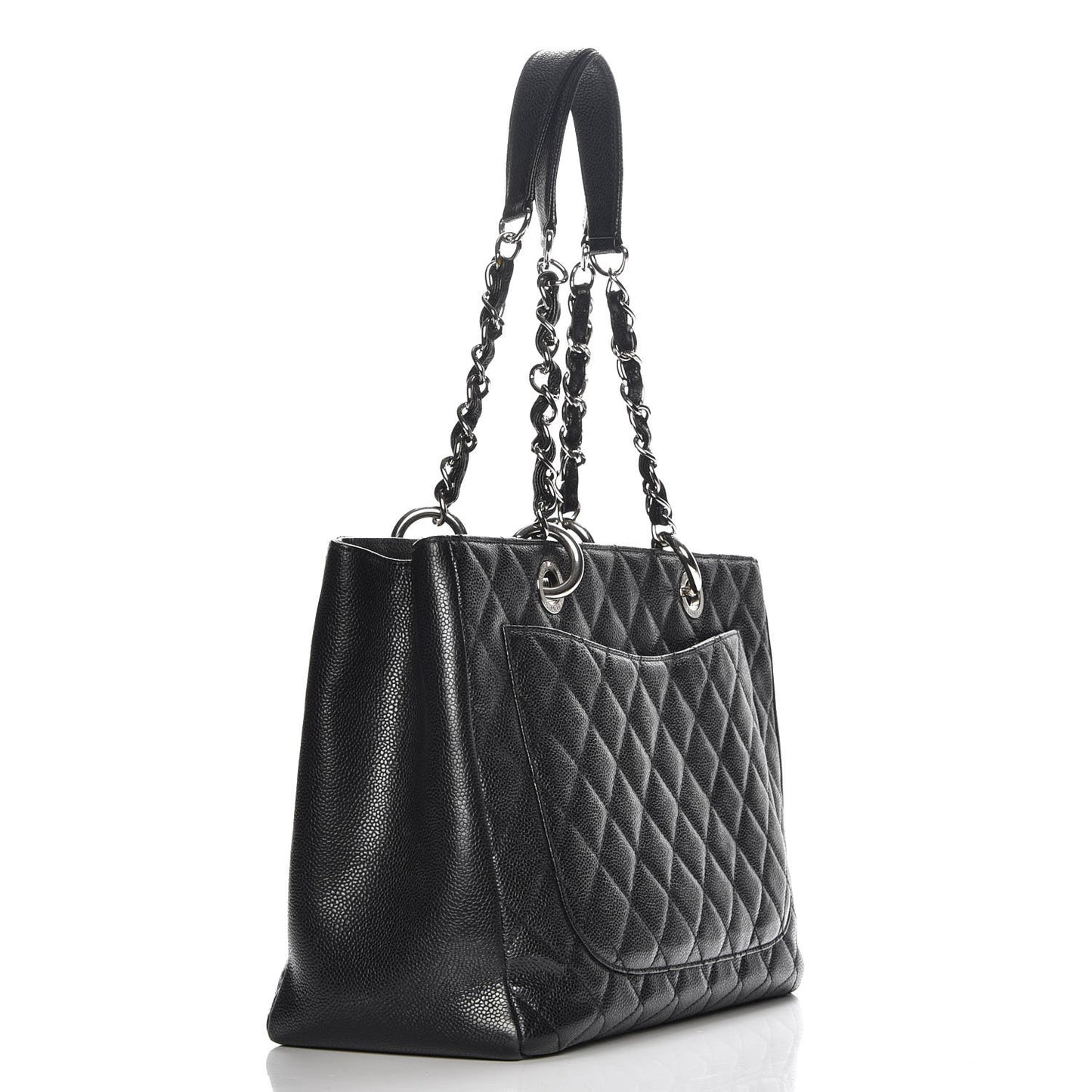 Caviar Quilted Grand Shopping Tote GST Black