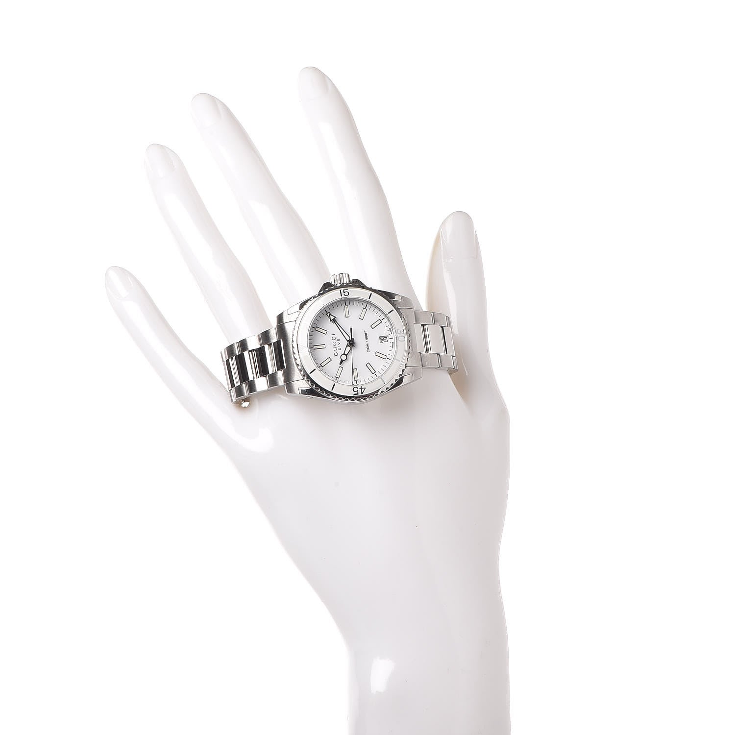 Gucci Stainless Steel 32mm Dive Quartz Watch White 2 of 7
