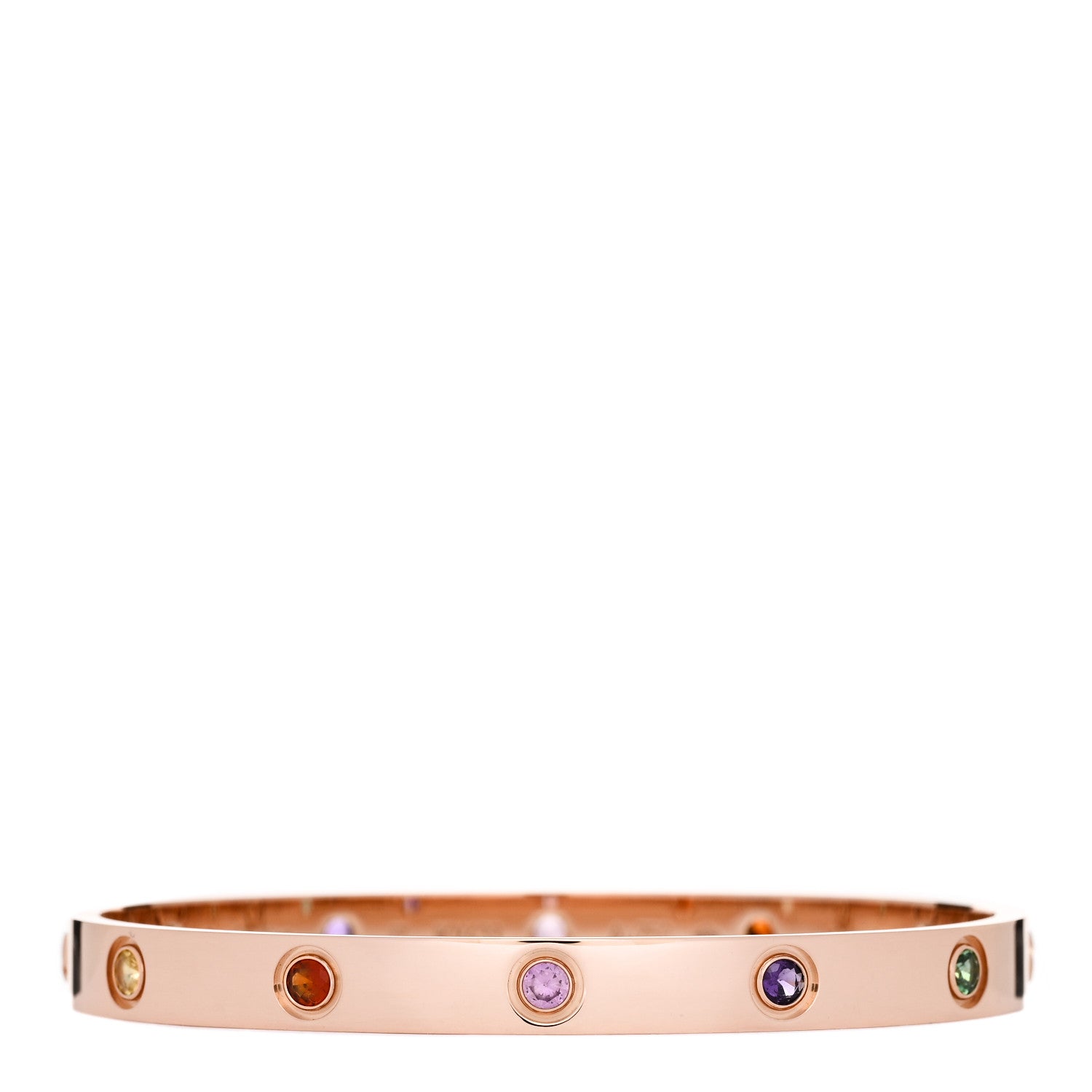 Cartier 18K Pink Gold Sapphire Garnet Amethyst LOVE Bracelet 17 1 of 7