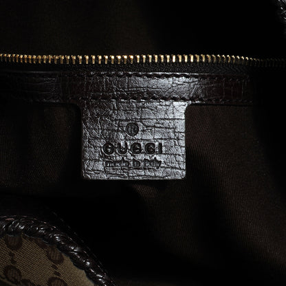 Gucci Monogram Large Horsebit Chain Hobo Brown 6 of 7