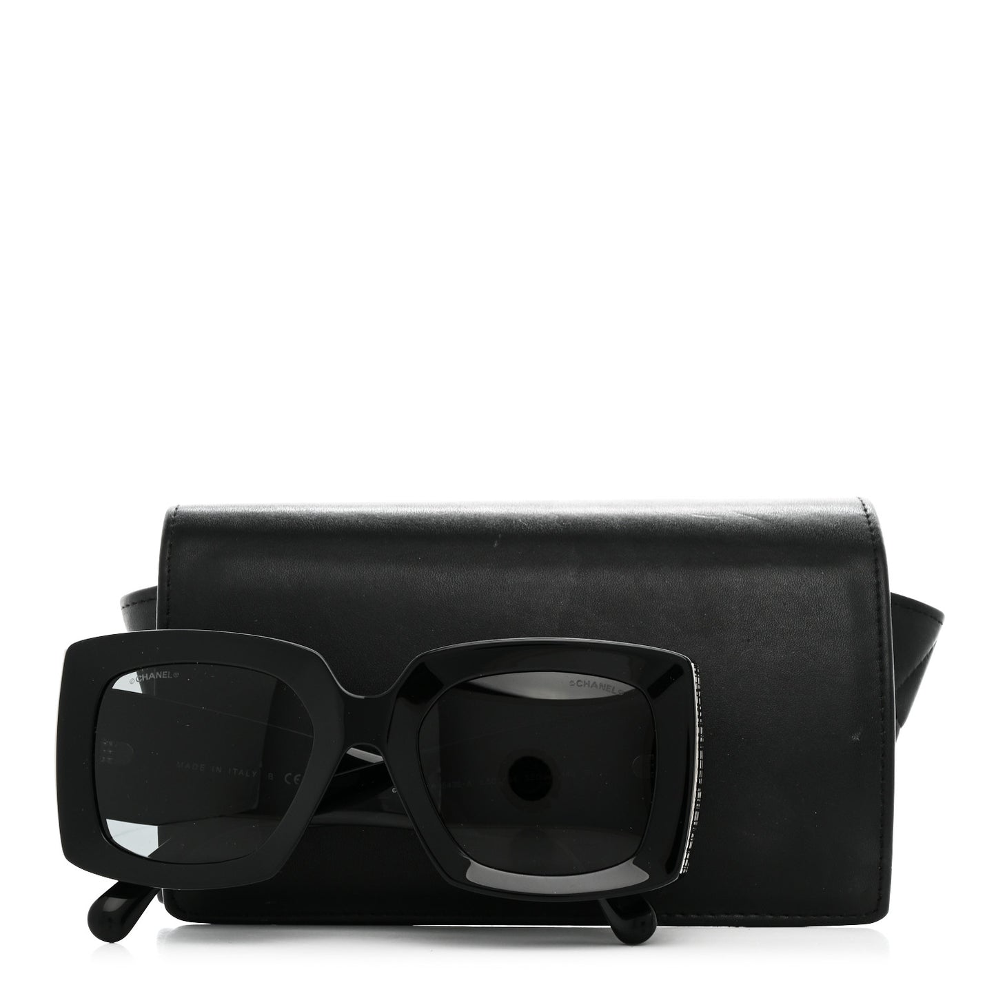 Acetate Rectangle Sunglasses 5435-A Black