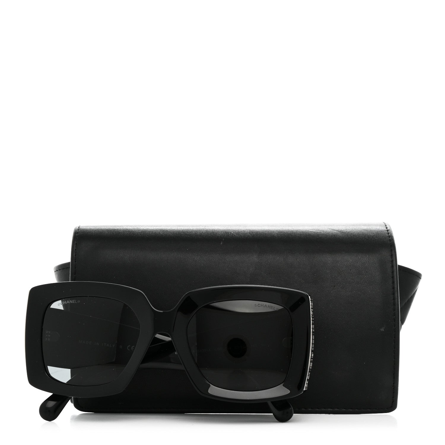 Chanel Acetate Rectangle Sunglasses 5435-A Black 7 of 7