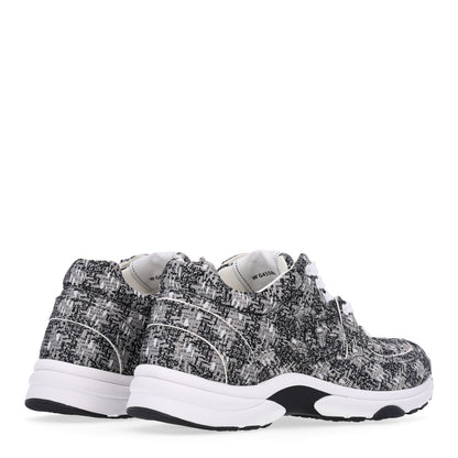 Chanel Tweed Mens CC Sneakers 41 Grey Black 5 of 10