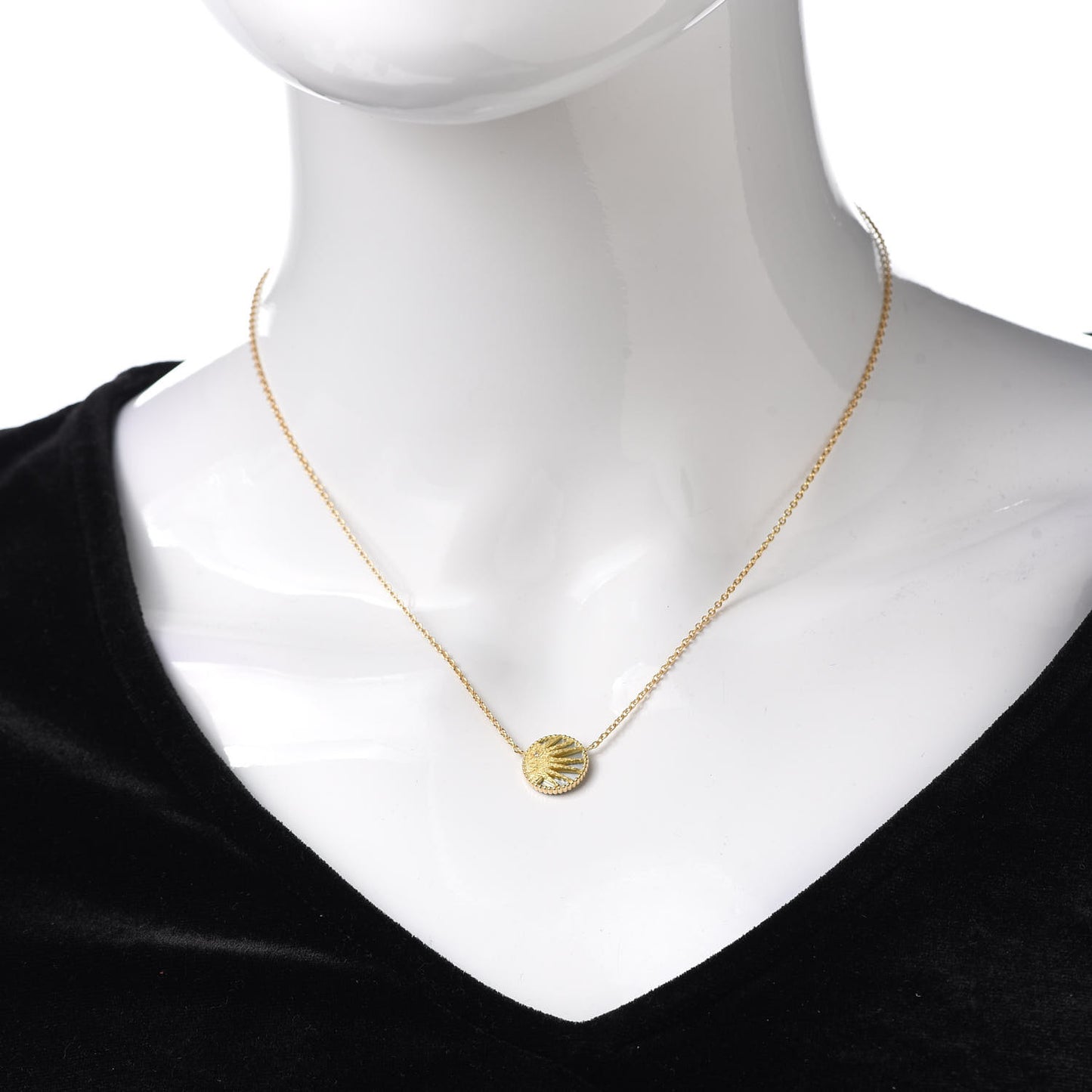 18K Yellow White Gold Diamond Black Onyx Mother of Pearl Rose Celeste Pendant Necklace