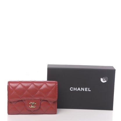 Chanel Caviar Quilted Flap Card Holder Wallet Red 15 of 15