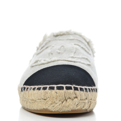 Chanel Linen CC Espadrilles 39 Beige Black 16 of 23