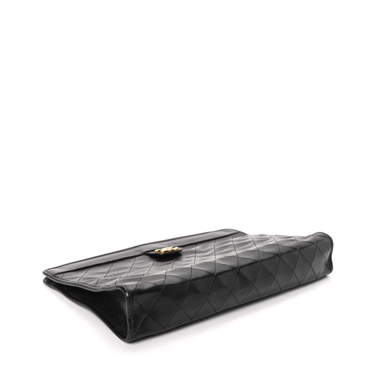 Chanel Lambskin Quilted CC Large Clutch Black 4 of 9