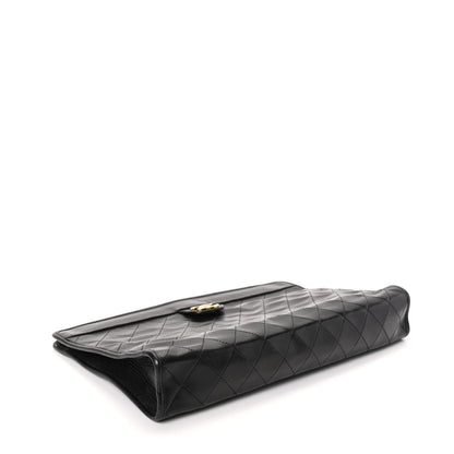 Chanel Lambskin Quilted CC Large Clutch Black 4 of 9