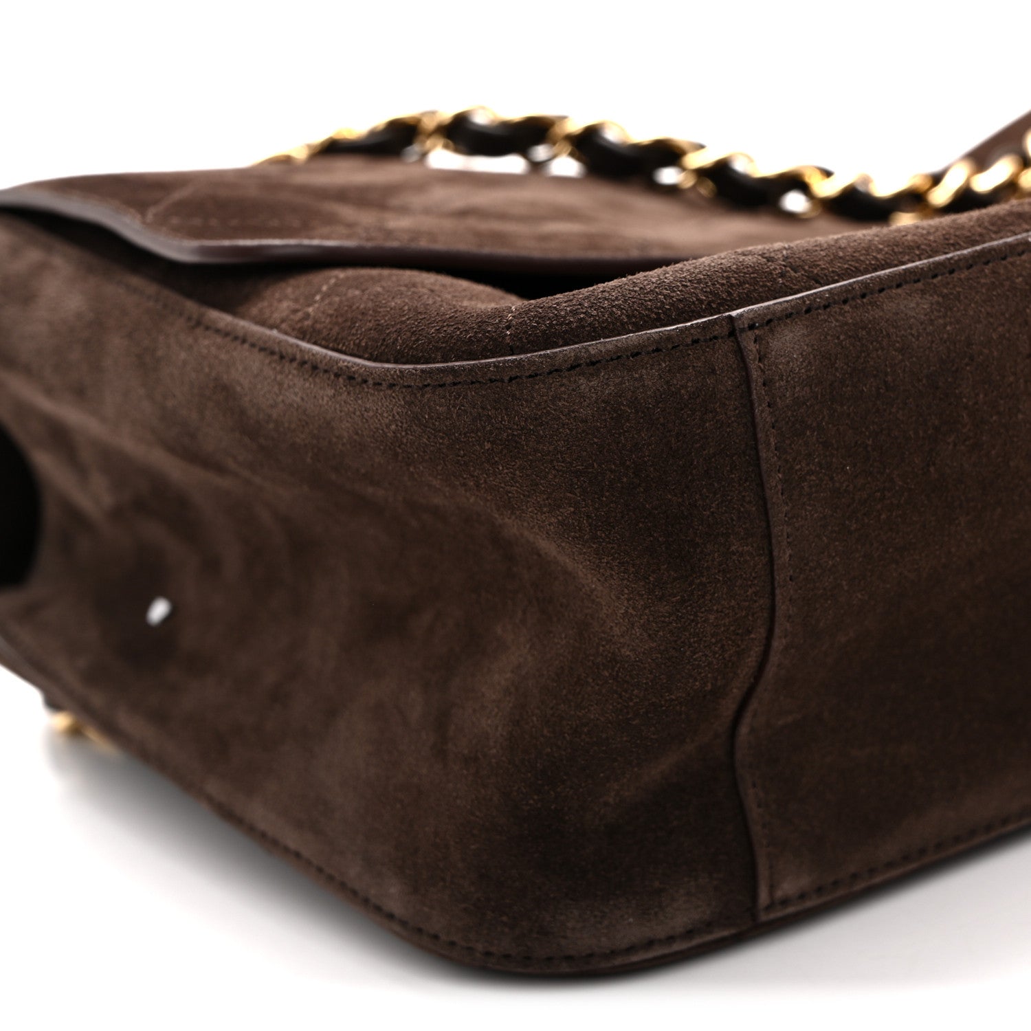 Chanel Suede Calfskin Small Souplissimo Maxi Flap Dark Brown 9 of 11