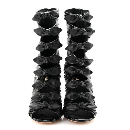 Chanel Lambskin Patent Bows Boots 39.5 Black 3 of 9