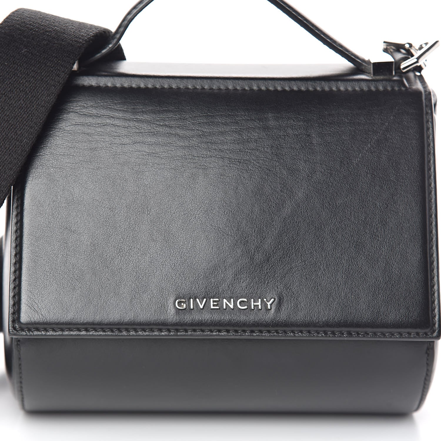 Givenchy Calfskin Mini Pandora Box Logo Strap Crossbody Bag Black 8 of 10
