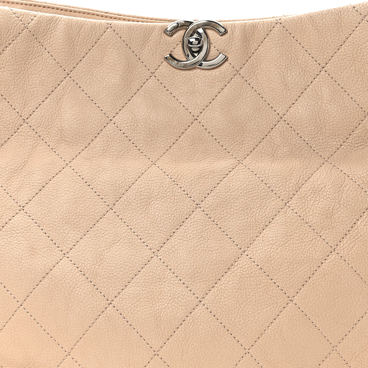 Chanel Grained Calfskin Stitched Medium Braided With Style Hobo Beige 8 of 10