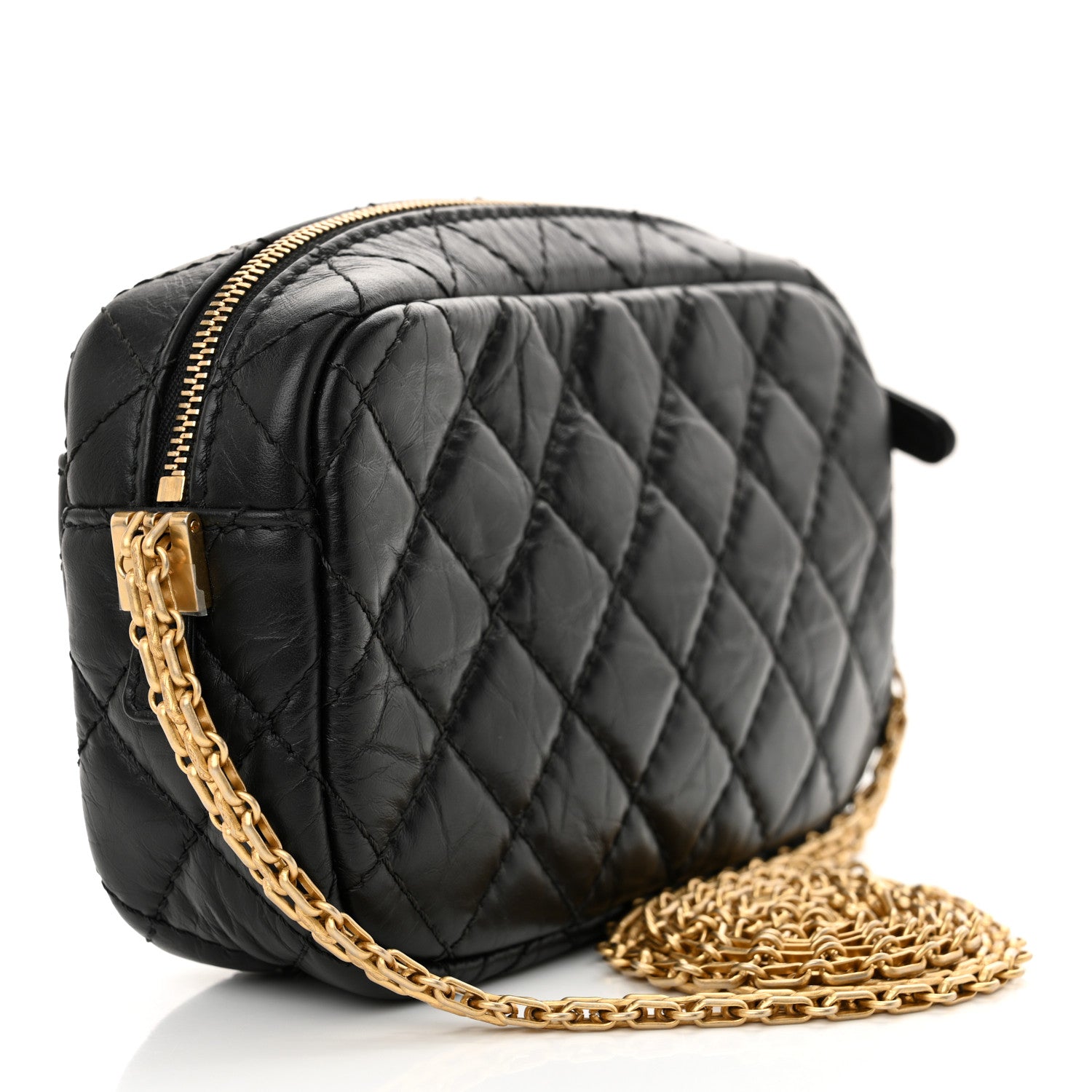 Chanel Aged Calfskin Quilted Mini Reissue Camera Case Black 3 of 10