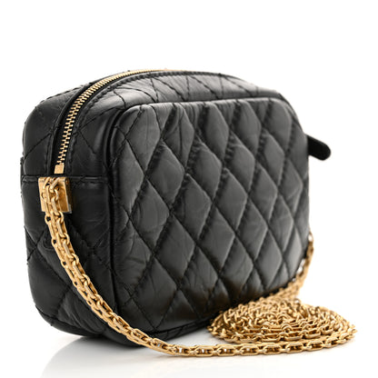 Chanel Aged Calfskin Quilted Mini Reissue Camera Case Black 3 of 10