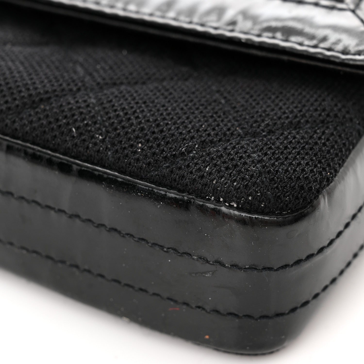 Chanel Jersey Patent Quilted 2.55 Reissue East West Flap Black 12 of 13