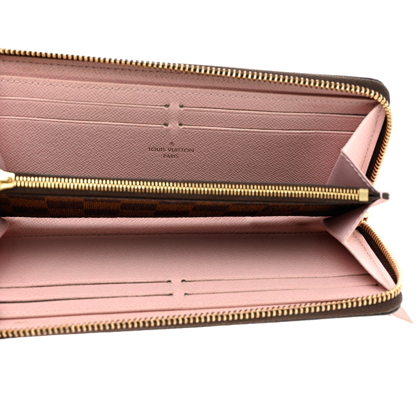 Damier Ebene Clemence Wallet Rose Ballerine