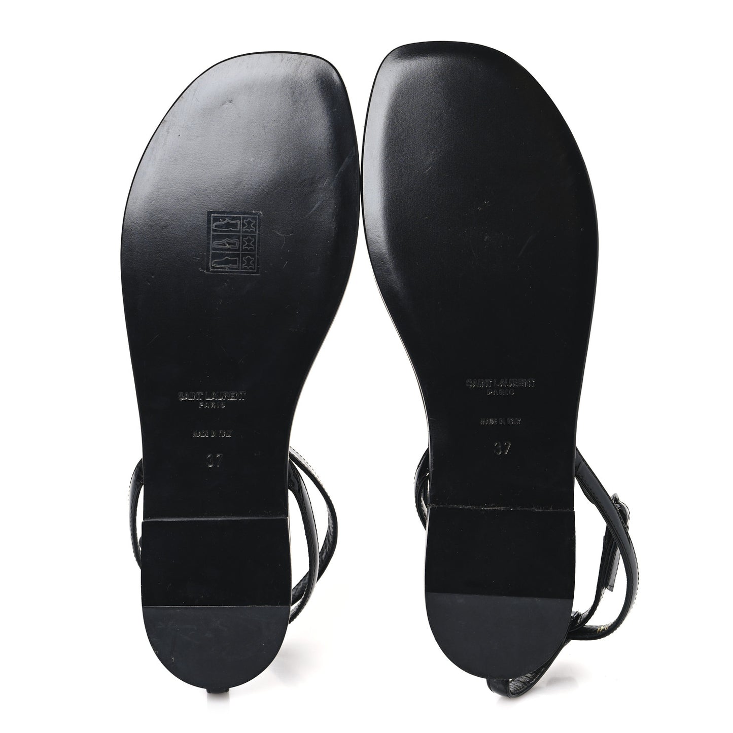 Patent Calfskin Nu Pieds 05 Sandals 37 Black