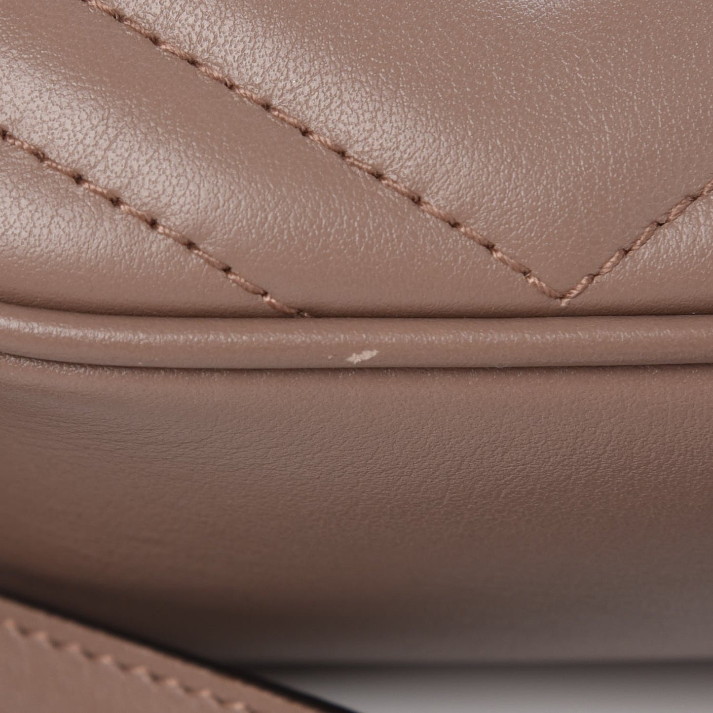 Calfskin Matelasse Small GG Marmont Chain Shoulder Bag Taupe
