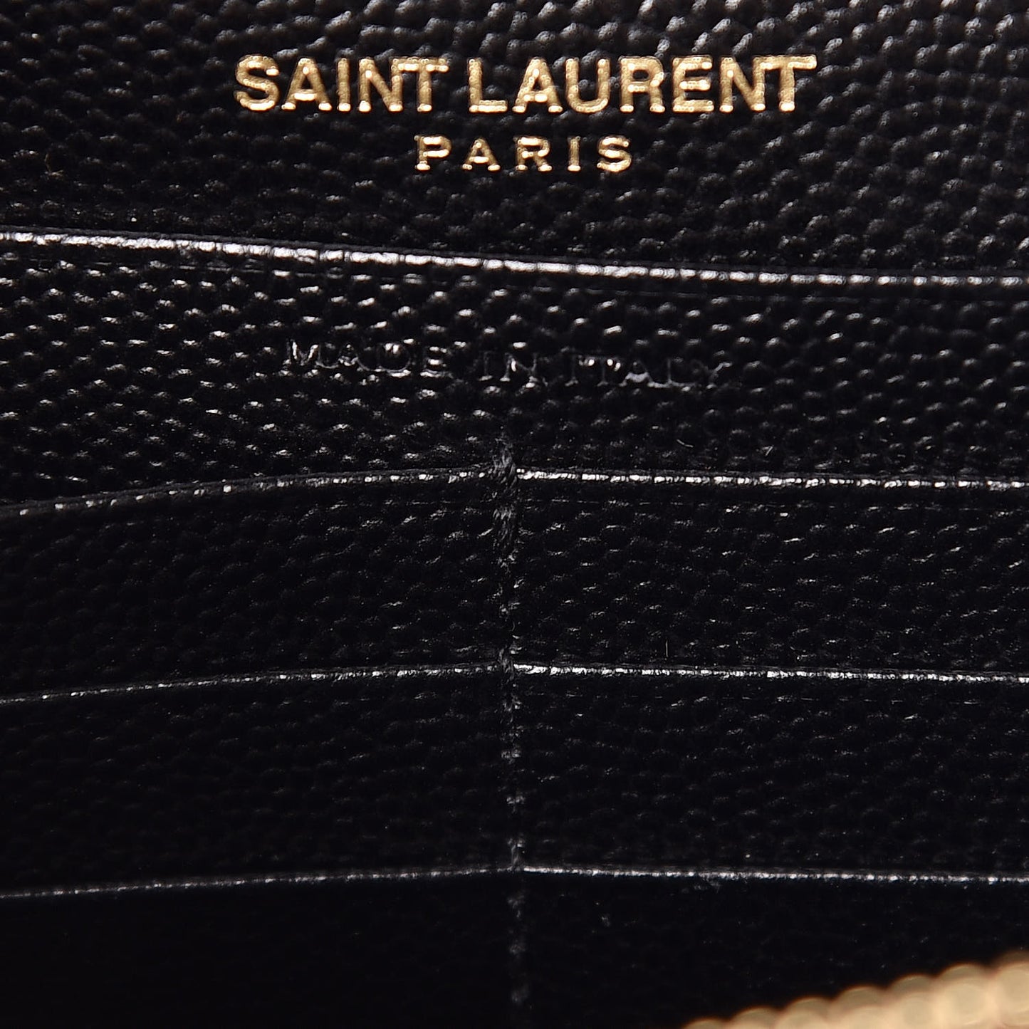 Grain De Poudre Matelasse Chevron Monogram Envelope Chain Wallet Black