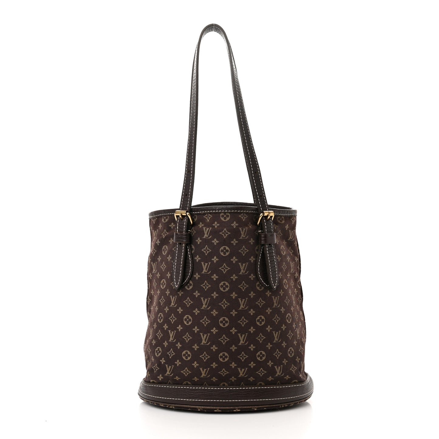 Mini Lin Monogram Bucket Bag Ebene
