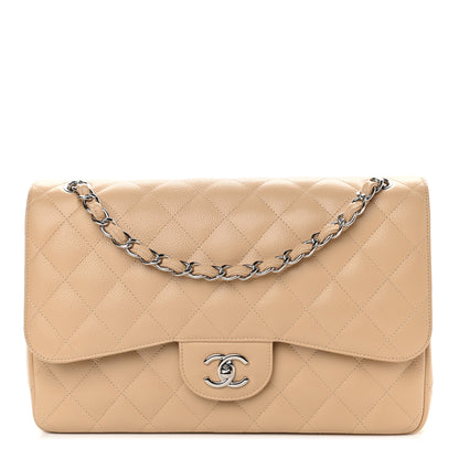Chanel Caviar Quilted Jumbo Double Flap Beige Clair 1 of 9