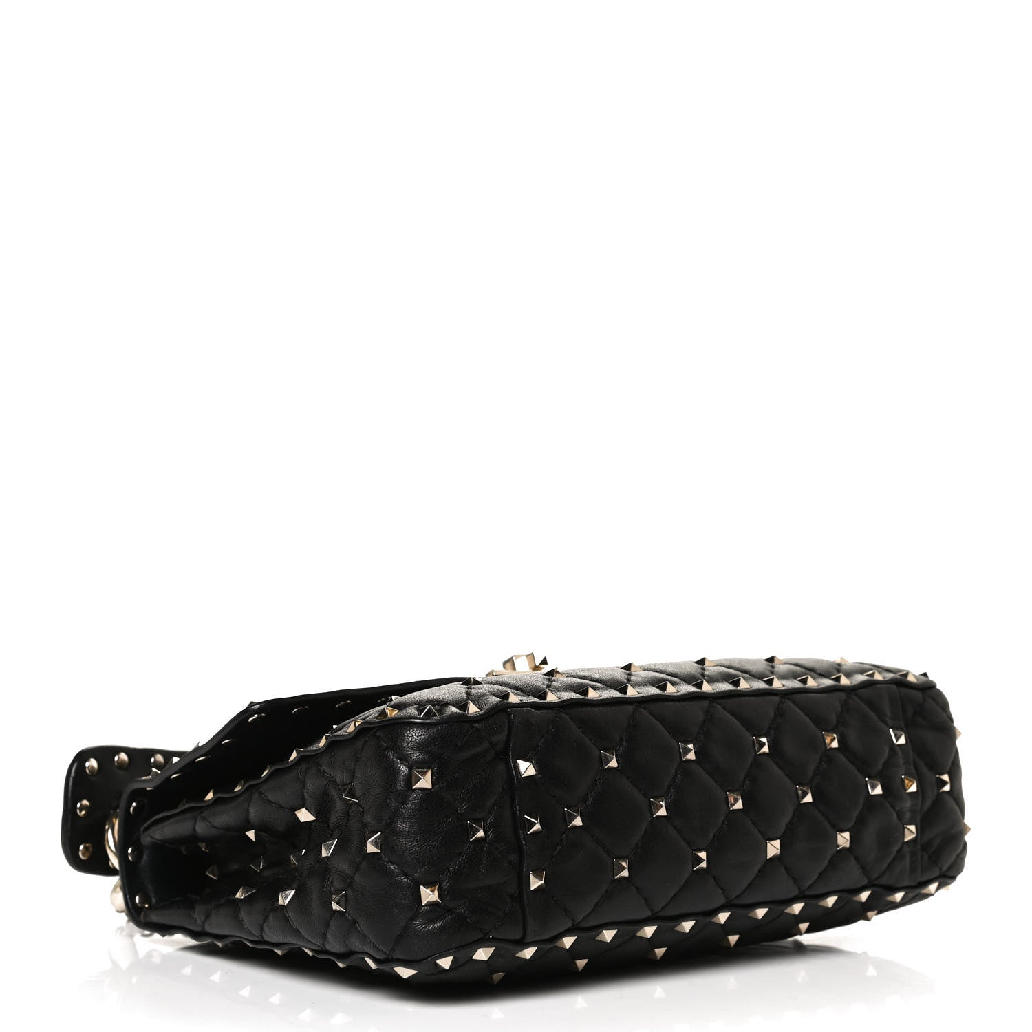 Valentino Garavani Lambskin Medium Rockstud Spike Shoulder Bag Black 4 of 15