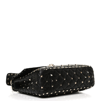 Valentino Garavani Lambskin Medium Rockstud Spike Shoulder Bag Black 4 of 15