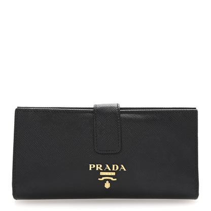 Prada Saffiano Metal Large Wallet Black 1 of 6