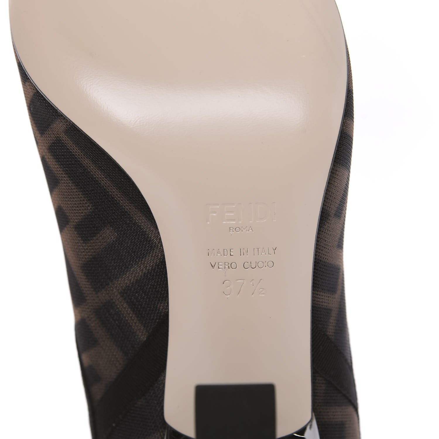 Fendi Mesh Tulle FF Colibri 85mm Ankle Booties 37.5 Tobacco Moro Black 8 of 8
