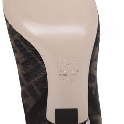 Fendi Mesh Tulle FF Colibri 85mm Ankle Booties 37.5 Tobacco Moro Black 8 of 8