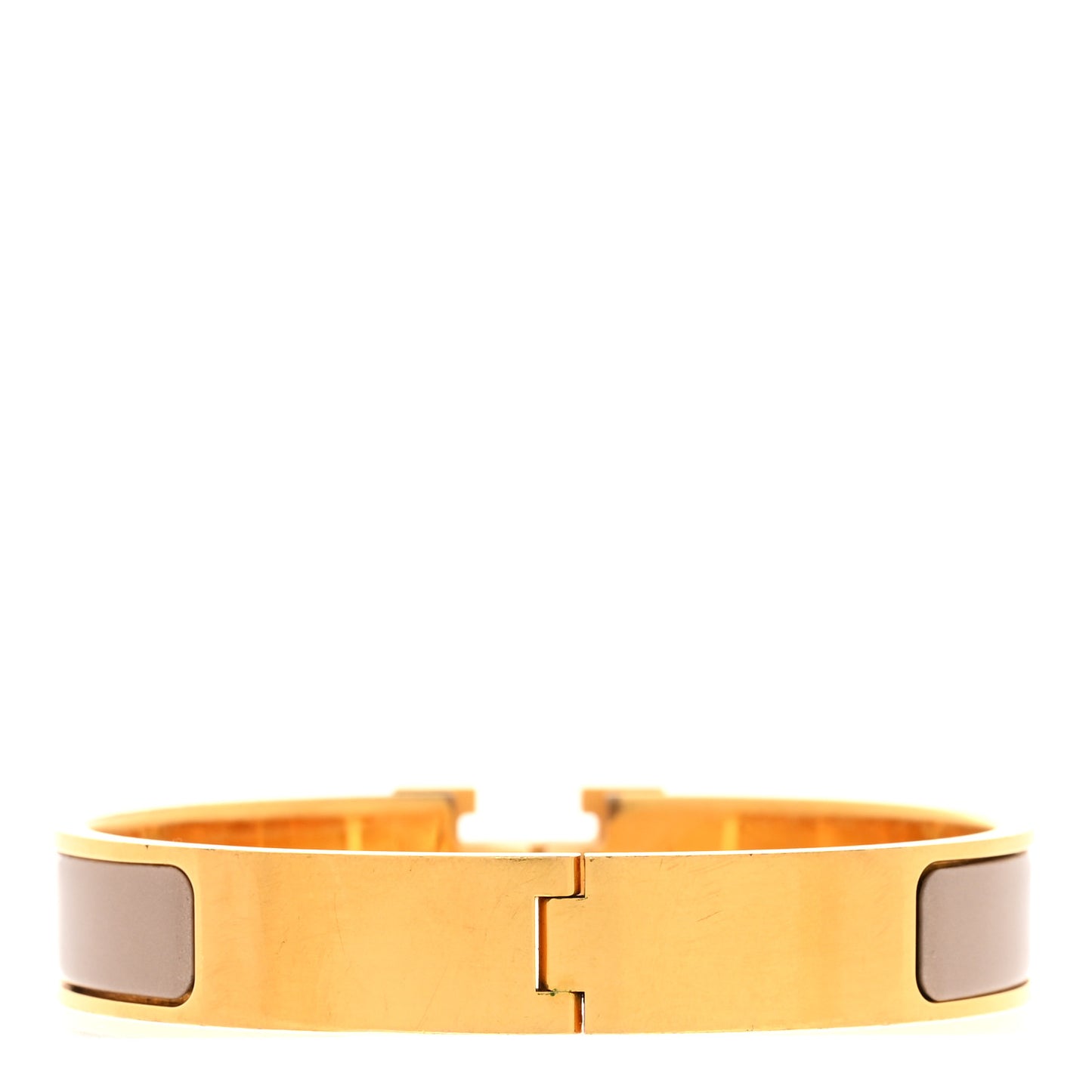 Enamel Narrow Clic Clac H Bracelet PM Marron Glace