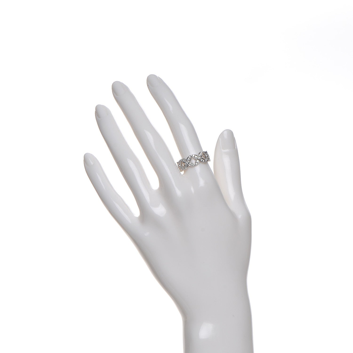 Louis Vuitton 18K White Gold Diamond Les Craquantes Band Ring in size 54 7 2 of 5