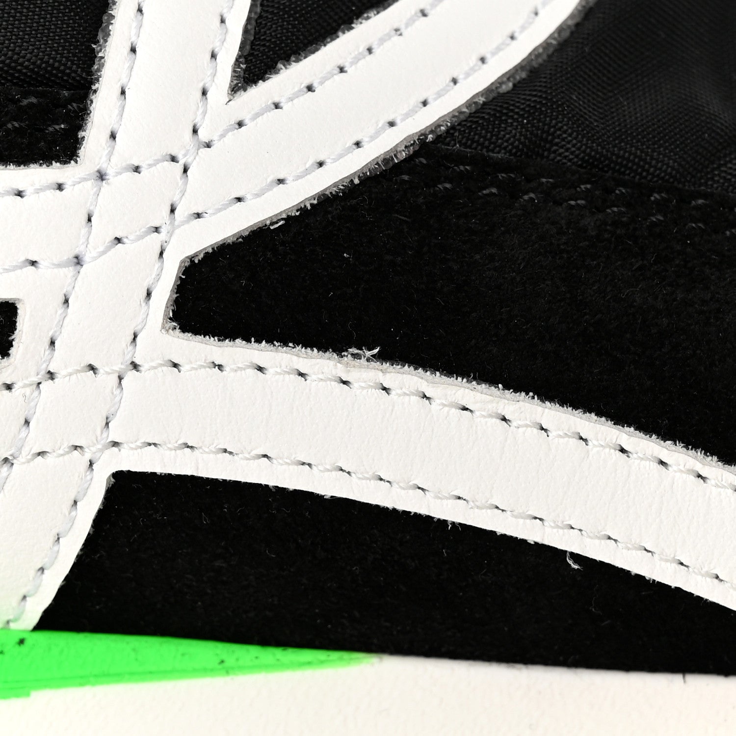 Loewe Suede Nylon Womens Flow Runner Sneakers 41 Black Neon Green 13 of 14