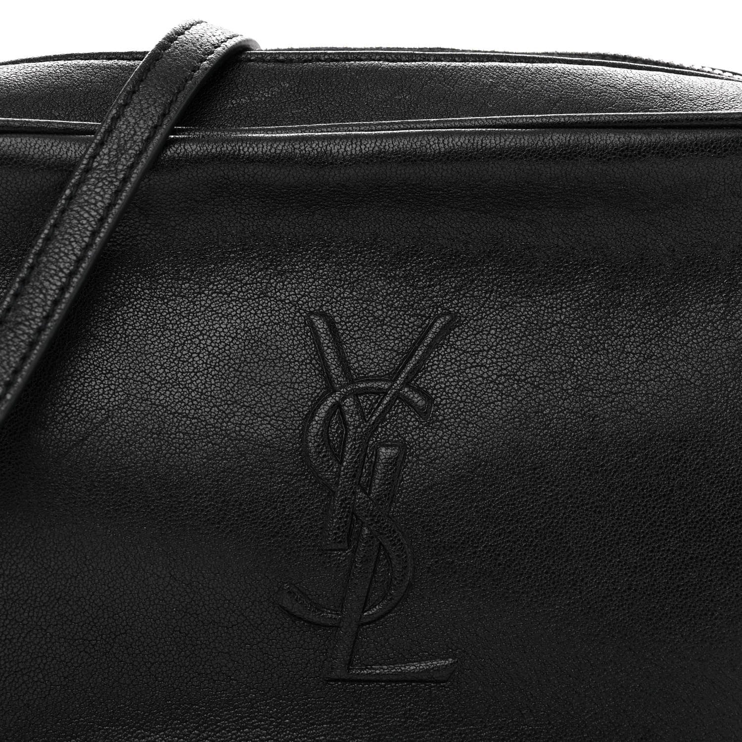 Saint Laurent Lambskin Monogram Small Lou Camera Bag Black 8 of 10