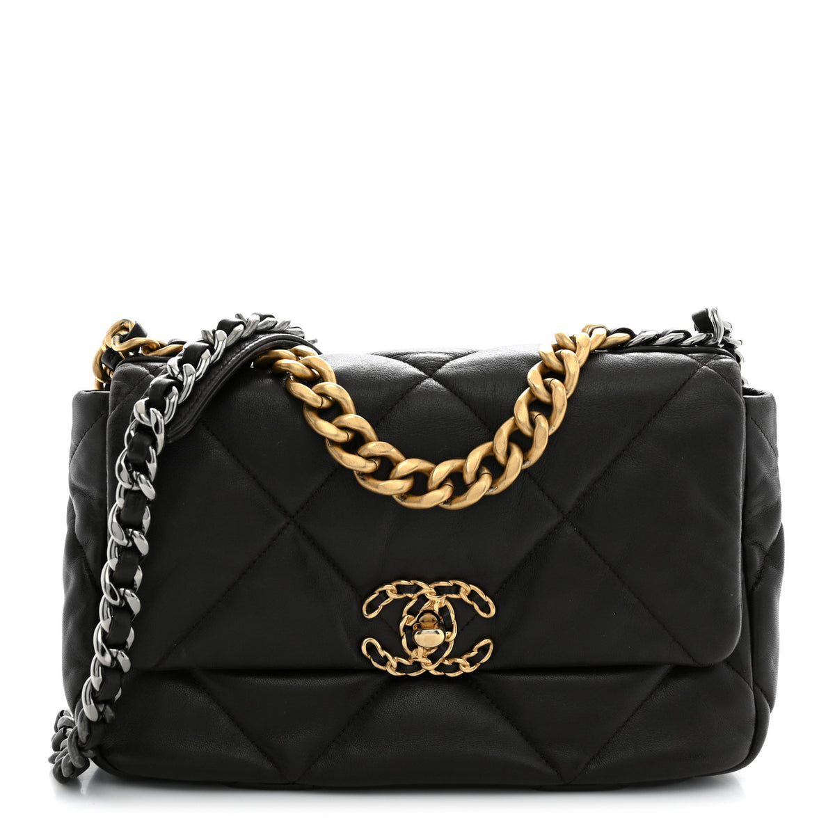 Chanel Lambskin Quilted Medium Chanel 19 Flap Dark Brown 1 of 11