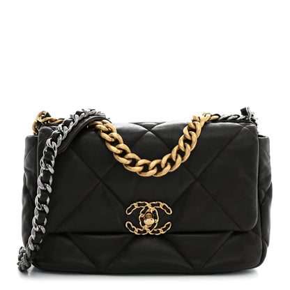 Chanel Lambskin Quilted Medium Chanel 19 Flap Dark Brown 1 of 11