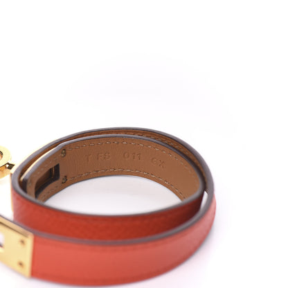 Hermes Epsom Kelly Double Tour Bracelet XS Rose Jaipur 4 of 6