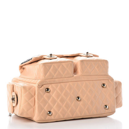 Chanel Calfskin Quilted Large Cambon Multipocket Reporter Beige Black 4 of 16