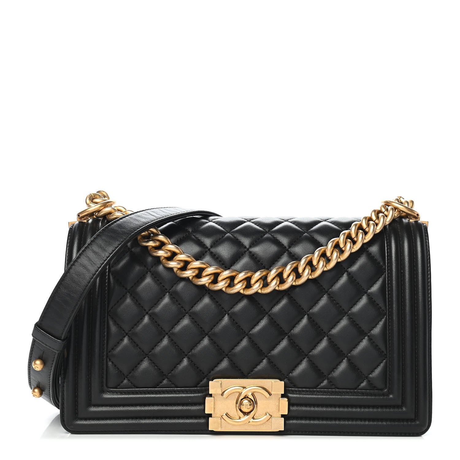 Chanel Lambskin Quilted Medium Boy Flap Black 1 of 9